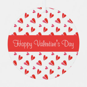 MINI HEARTS Valentine Metal Circle Ornament Red Aus Metall