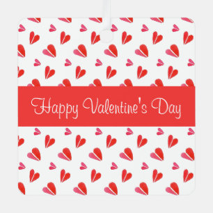 MINI HEARTS Valentine Metal Square Ornament Red Aus Metall