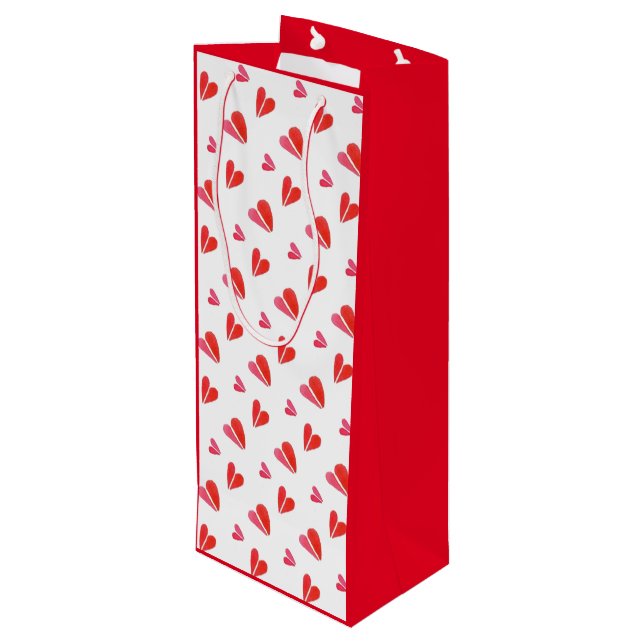 MINI HEARTS Weinbeutel Geschenktüte Für Weinflaschen (Rückseite Schrägansicht)