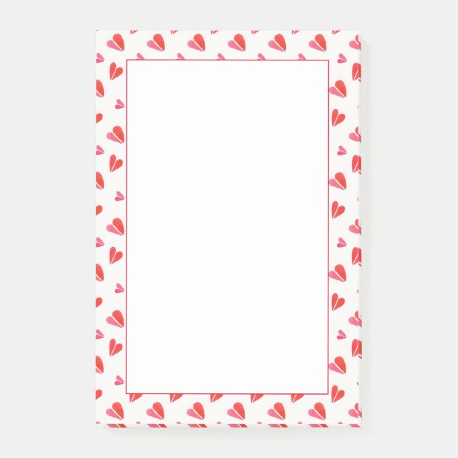 MINI HERZEN 4x6 Post It Notizblock (Vorderseite)