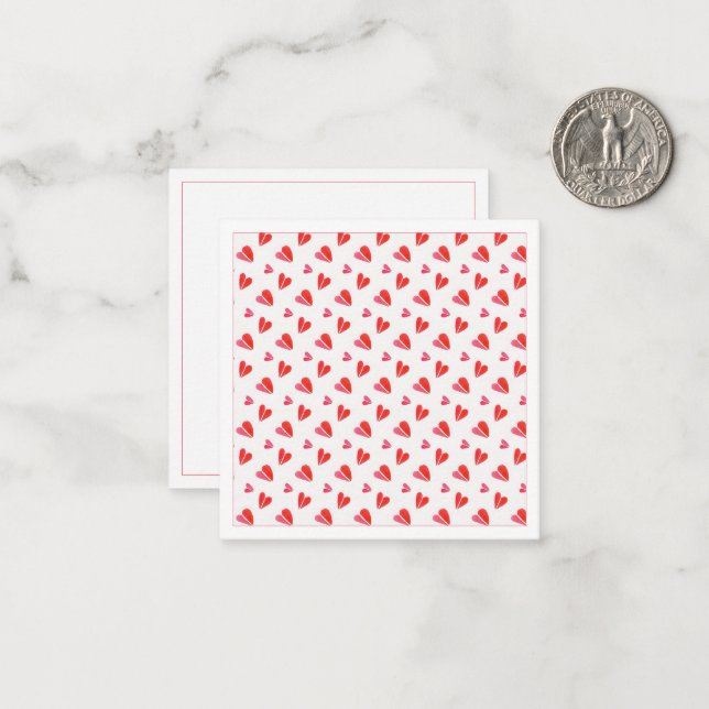 MINI-HÖHERKARTE 2,5 x 2,5 Leerflachkarte Mitteilungskarte (Vorderseite/Rückseite Beispiel)