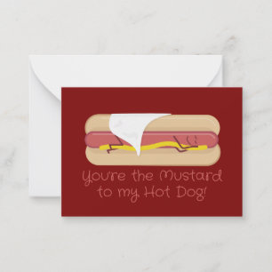 Mini-Hot-Dog-Valentinskarte   Dunkelrot Mitteilungskarte