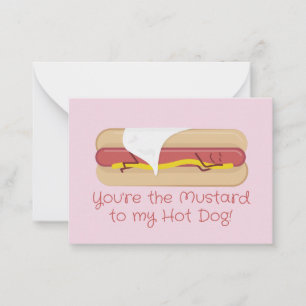 Mini-Hot-Dog-Valentinskarte Hellrosa Mitteilungskarte