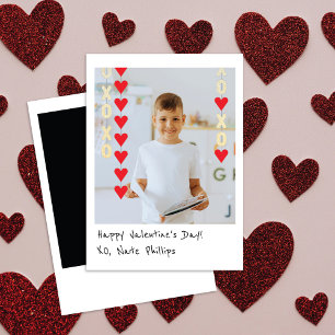 Mini-Instantfoto-Valentinskarte Rot & Gold Mitteilungskarte