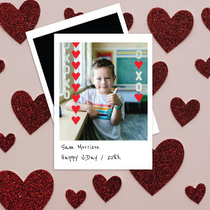 Mini-Instantfoto-Valentinskarte Rot & Silber Mitteilungskarte