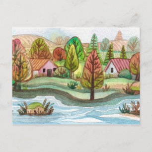 Mini Island Lakescape Postkarte