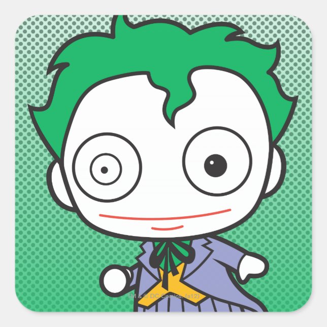 Mini Joker Quadratischer Aufkleber (Vorderseite)
