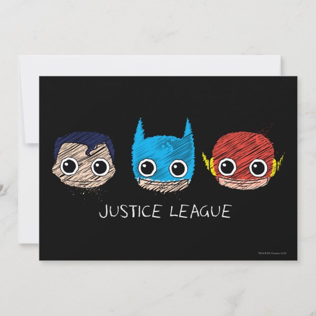 Mini Justice League Heads Sketch (Vorderseite)