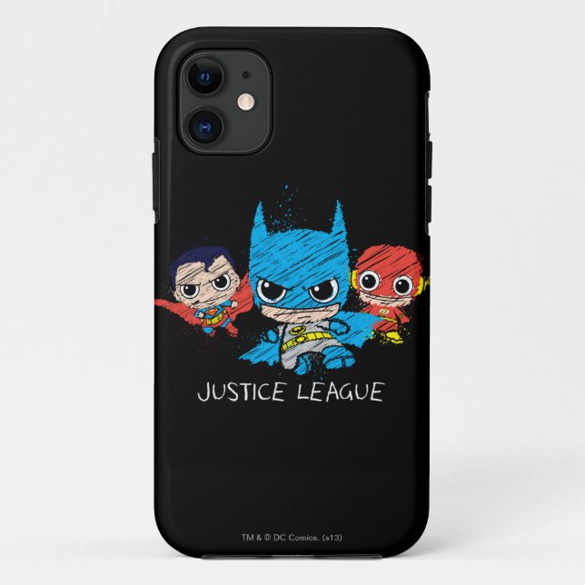Mini Justice League Sketch Case-Mate iPhone Hülle (Rückseite)