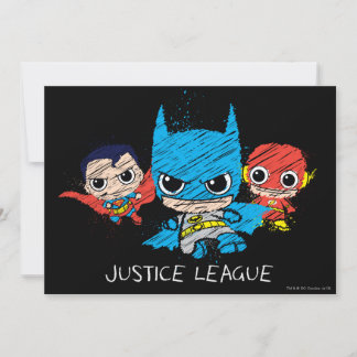 Mini Justice League Sketch Einladung