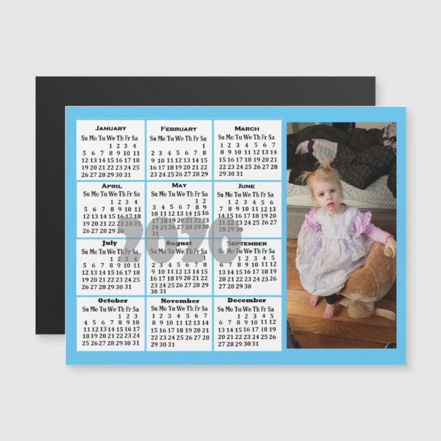 Mini-Kalender für benutzerdefinierte Fotos Magneteinladung (Vorne/Hinten)