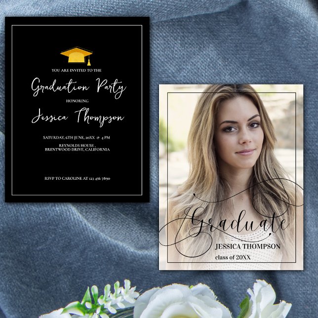 Mini-Klasse 2025 Foto Abschluss Einladung (Mini Class of 2025 Photo Graduation Invitation)
