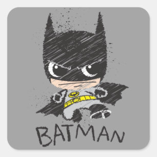 Mini-Klassiker Batman-Skizze Quadratischer Aufkleber