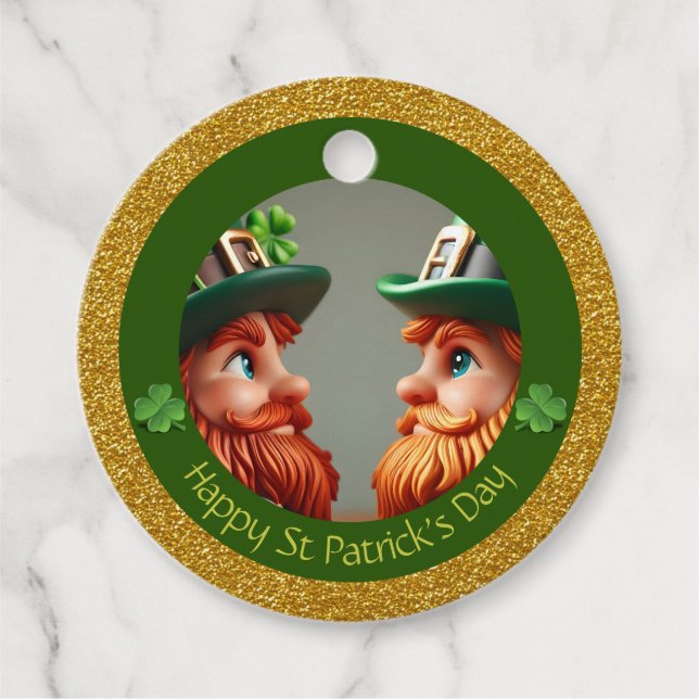 Mini Leprechaun St Patrick's Day Dank RFT04 Geschenkanhänger (Vorderseite)