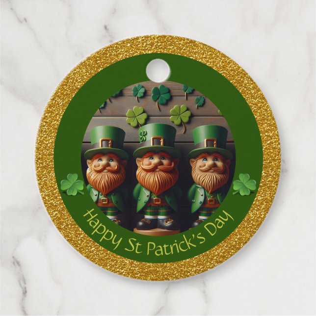 Mini Leprechaun St Patrick's Day Dank RFT06 Geschenkanhänger (Vorderseite)