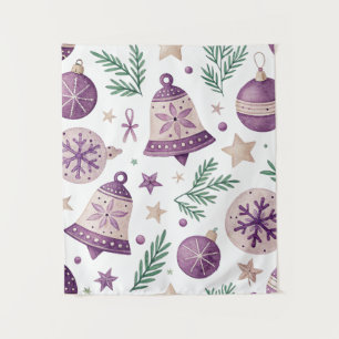 Mini-lila-Weihnachts-Tapete – Kleine festliche Wan Wandteppich