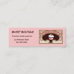 Mini Logo Carte de visite rose Cupcake Couture