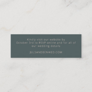 Mini Mariage Turquoise minimal Élégant Carte RSVP