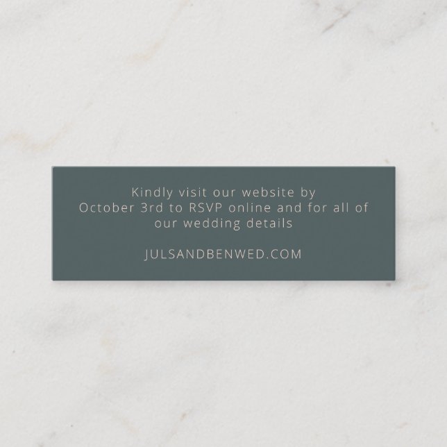 Mini Mariage Turquoise minimal Élégant Carte RSVP (Devant)