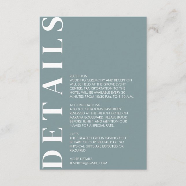 Mini matin Sky Détails du Mariage Carte de boîtier (Devant)