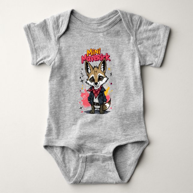 Mini Maverick Cool Rebel Coyote Playground Punk  Baby Strampler (Vorderseite)