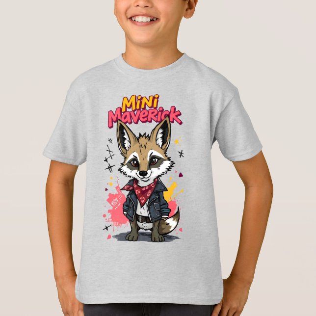 Mini Maverick Cool Rebel Coyote Playground Punk  T-Shirt (Vorderseite)