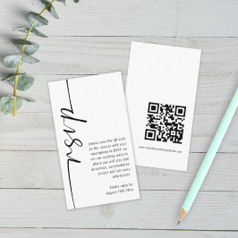 Mini Modern Calligraphy QR Code Wedding RSVP Begleitkarte