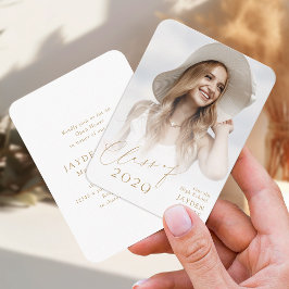 Mini Modern Chic Script Foto Abschluss laden Begleitkarte