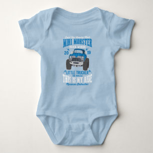 Mini Monster Truck Manic Little Trucker Boy Baby Strampler