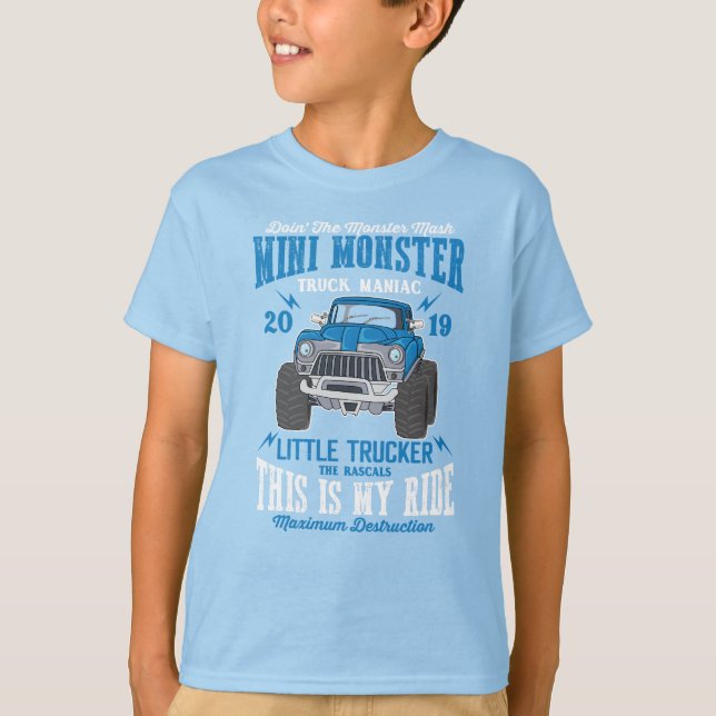 Mini Monster Truck Manic Little Trucker Boy T-Sh T-Shirt (Vorderseite)