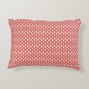 Mini Mops Print on Red Christmas Accent Kissen