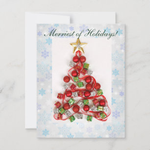 Mini ornement coloré de Noël Carte de vacances pla