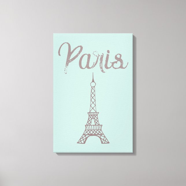 Mini Paris Eiffel Tower Leinwand Kunst, Dichtung u (Vorderseite)