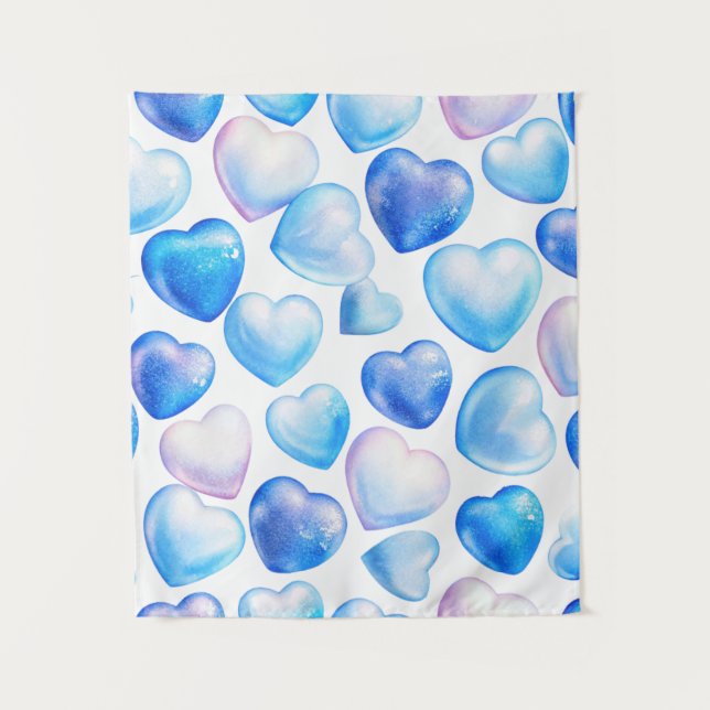 "Mini Pastel Heart Wall Tapestry - 34x40" Wandteppich (Vorderseite)