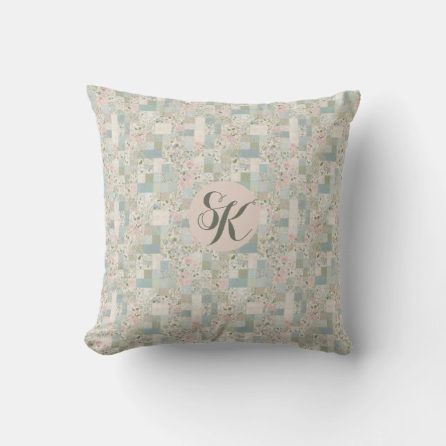 Mini-Patchwork-Monogramm Kissen (Vorderseite)