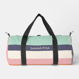 Mini Peach Moderne Farbblöcke Streifen personalisi Duffle Bag