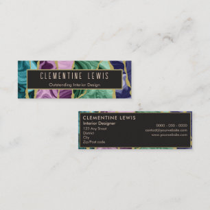 Mini Peacock Watercolor Agate Business Card Visitenkarte