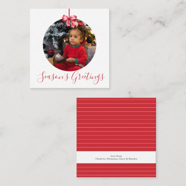 MINI Personalisierter Weihnachtsbauble Foto Rahmen Mitteilungskarte (Vorne/Hinten)