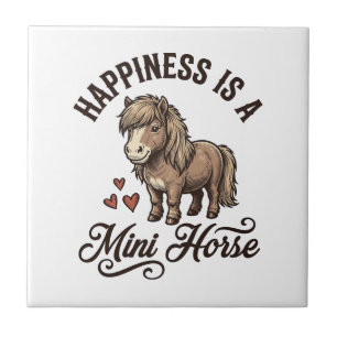 Mini-Pferd Vintage Gravur Süßes Pony-Shirt-Design Fliese