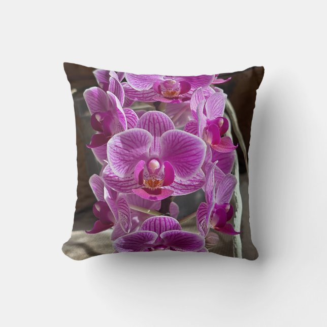Mini Phalaenopsis Sogo Vivien Lila Orchid Blume Kissen (Vorderseite)