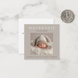 Mini Photo New Baby Photo Personalized 2 sided Mitteilungskarte