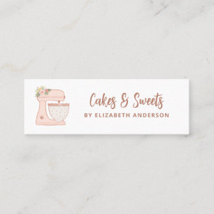Mini Pink Simple Mixer Floral Cake Carte de visite