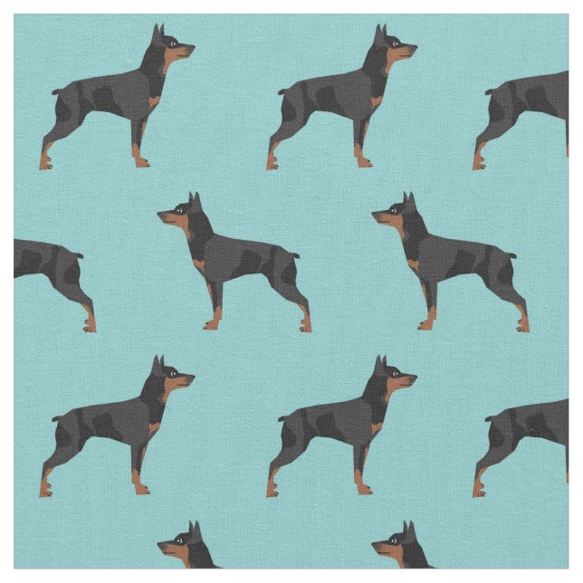 Mini-Pinscher-Hund-Blau Stoff (Nahaufnahme)