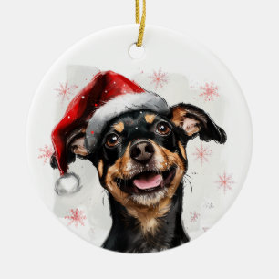 Mini Pinscher Hund Weihnachten Personalisiert Keramik Ornament