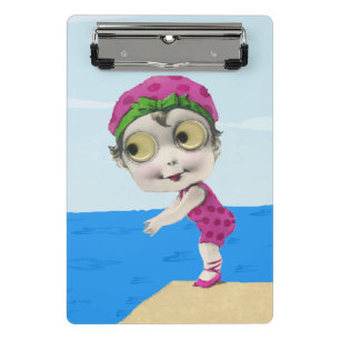 Mini Porte-bloc Amusant Vintage fille maillot de bain rose