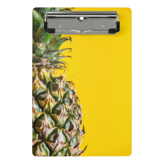 Mini Porte-bloc Ananas sur arrière - plan jaune (Devant)