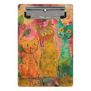 Mini Porte-bloc Aquarelle Vintage Chat Abstrait (2)