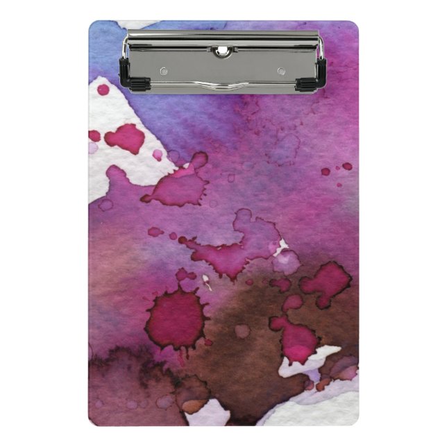 Mini Porte-bloc Arrière - plan pourpre d'aquarelle (Devant)