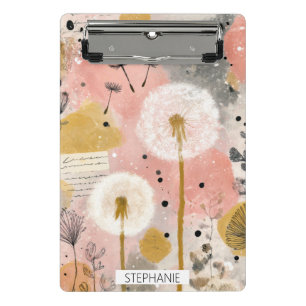 Mini Porte-bloc Art floral abstrait de pissenlit à l'aquarelle