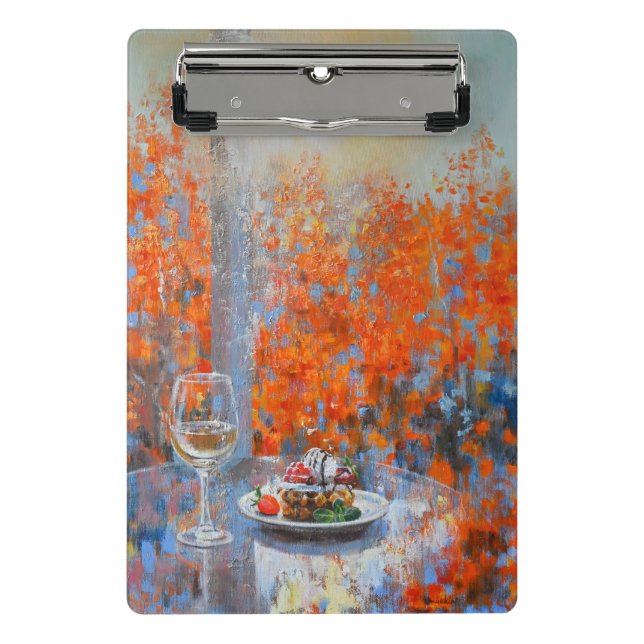 Mini Porte-bloc Autumn Window with Wine and Dessert (Devant)